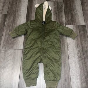 Baby Gap Green Quilted Baby Winter Suit, Size 0-3 Months